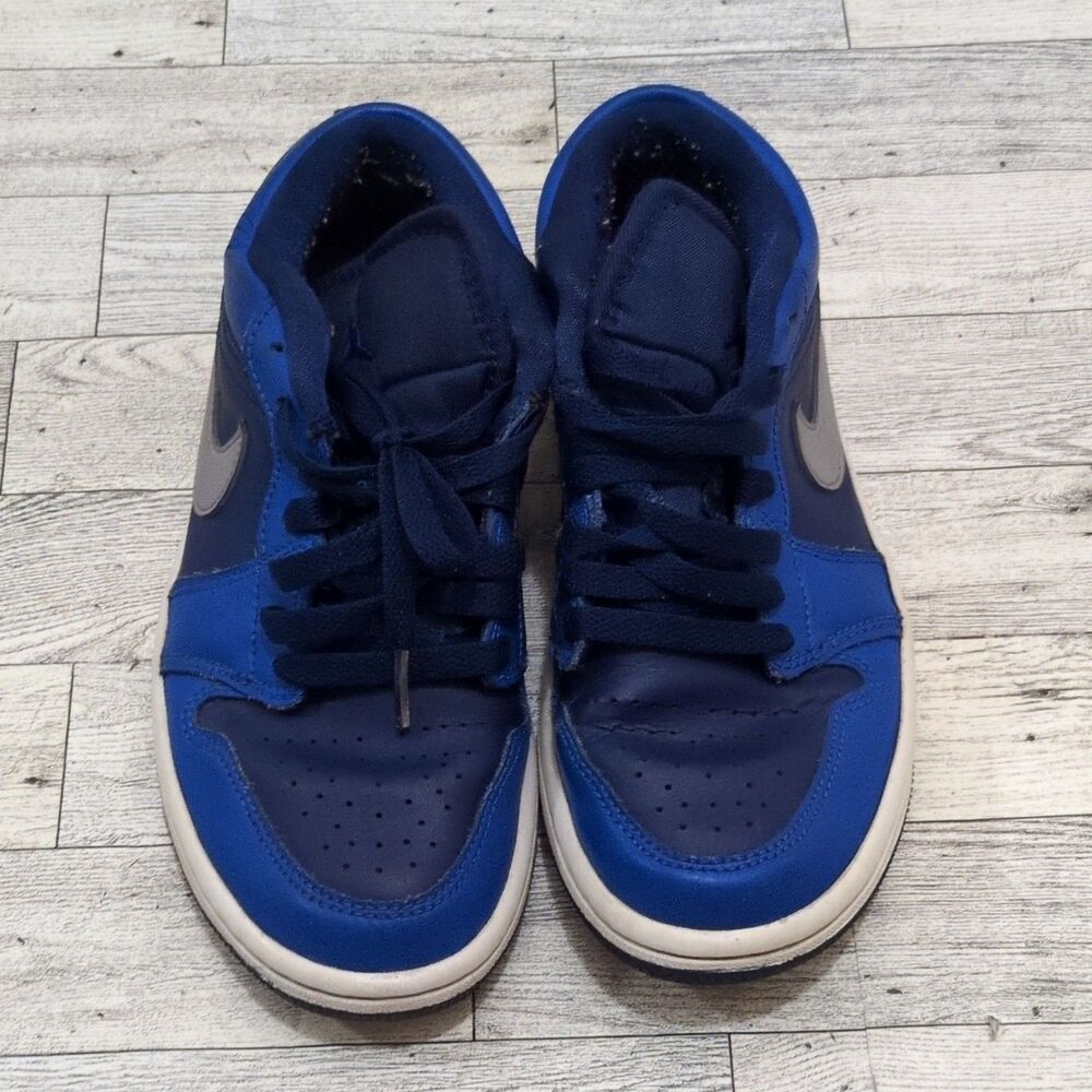 Nike Air Jordan 1 Low Unisex Kids Athletic Sneakers 6Y Blue/Gray DC0774-400